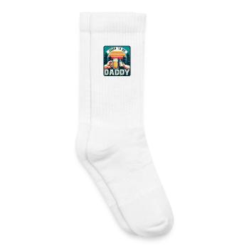 Bald Papa, Werdender Papa, Zukünftiger Vater - Kinder Tennissocken - Weiß - Rechts