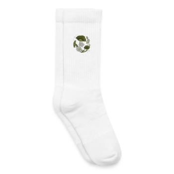 White Lotus: Zeshin’s Serenity  Japanese Botanical - Kids Tennis Socks - white - Right