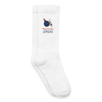 Célébrez 2026 Bonne année Santé à l’avenir - Chaussettes de tennis bio enfant - blanc - Droite