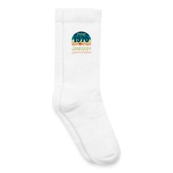 Geburtstag Januar 1970 Gift Vintage Limited - Kinder Tennissocken - Weiß - Rechts