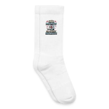 Technicien IRM mignon, magnétique et légèrement radiographe - Chaussettes de tennis bio enfant - blanc - Droite