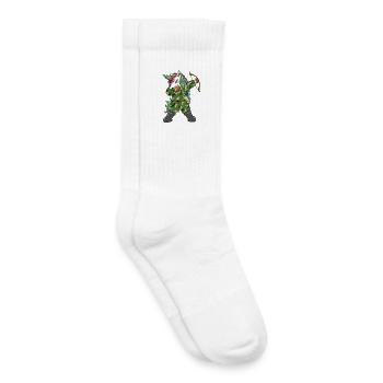 Dabbing Unicorn Hunter Camo Archer Bow Hunter - Kids Tennis Socks - white - Right