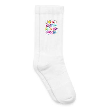 Fastnacht - Karneval - Kostümersatz - Spruch - Kinder Tennissocken - Weiß - Rechts