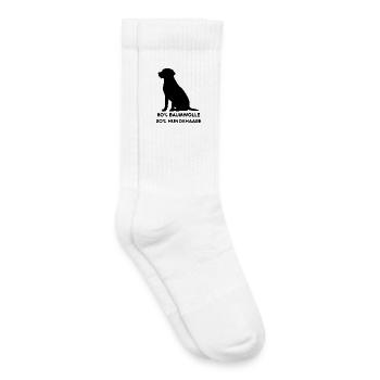 Hundeliebhaber Spruch – 20% Hundehaare - Kinder Tennissocken - Weiß - Rechts