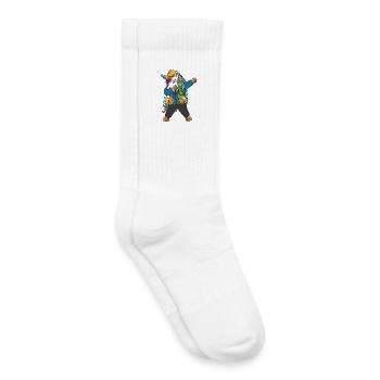 Dabbing Unicorn Ingenieur Bauarbeiter - Kinder Tennissocken - Weiß - Rechts