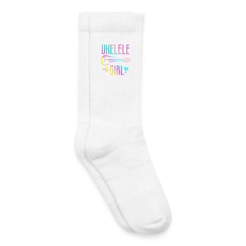 Ukulélé hawaïen ukulélé Ukulélé Girl - Chaussettes de tennis bio enfant - blanc - Droite