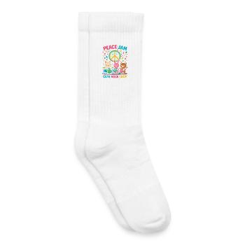 Peace jam rock crew, süße band - Kinder Tennissocken - Weiß - Rechts
