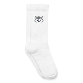 Costume de loup gris en bois de Kawaii face de loup mignon - Chaussettes de tennis bio enfant - blanc - Droite