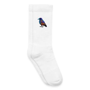 Corbeau Animal Coloré - Chaussettes de tennis bio enfant - blanc - Droite