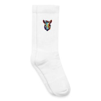 Donkey Animal Head - Kids Tennis Socks - white - Right