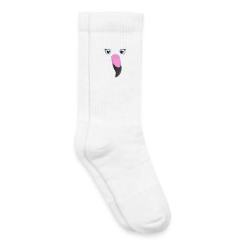Flamant rose Kawaii Rose DIY Bird Custome - Chaussettes de tennis bio enfant - blanc - Droite