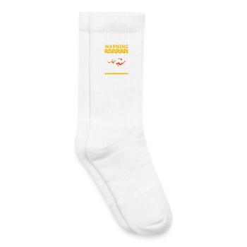 Avertissement Amoureux de l’étang de carpes koi Humour sarcastique des poissons - Chaussettes de tennis bio enfant - blanc - Droite