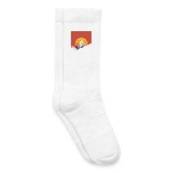 Mountainbiker Sunset Silhouette - Kinder Tennissocken - Weiß - Rechts