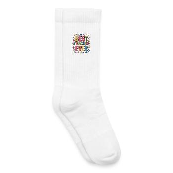 Meilleur professeur de tous les temps - Chaussettes de tennis bio enfant - blanc - Droite