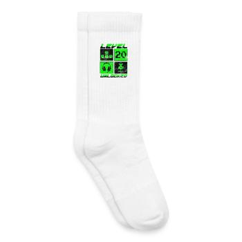 Niveau 20 débloqué - Chaussettes de tennis bio enfant - blanc - Droite