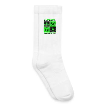 Level 50 unlocked - Gamer - Geburtstag - Geschenk - Kinder Tennissocken - Weiß - Rechts
