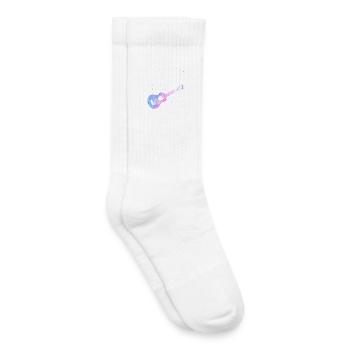 Aquarelle ukulélé hawaïen - Chaussettes de tennis bio enfant - blanc - Droite