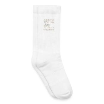 Né pour aller pêcher, forcé d’aller à l’école Pêcheur - Chaussettes de tennis bio enfant - blanc - Droite
