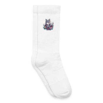 Blossom wolf in a frenzy of color - Kids Tennis Socks - white - Right