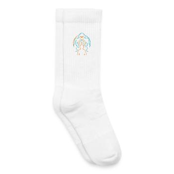 Mecha Gamer, Viseur de Jeu - Chaussettes de tennis bio enfant - blanc - Droite