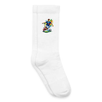 Explosion géométrique du football - Chaussettes de tennis bio enfant - blanc - Droite