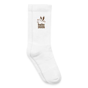 Annonce de naissance de Baby 2026 Stork - Chaussettes de tennis bio enfant - blanc - Droite