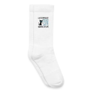 Collègue, employé, travail, stress, stress professionnel - Chaussettes de tennis bio enfant - blanc - Droite