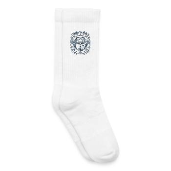 Computer Nerd Robot Logo - Kids Tennis Socks - white - Right