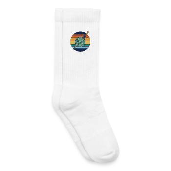 Drôles de laine au crochet pour amoureux du crochet rétro - Chaussettes de tennis bio enfant - blanc - Droite