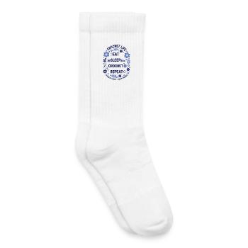 Häkeln Leben Essen Schlaf Häkeln Wiederholen Glückliche Haken - Kinder Tennissocken - Weiß - Rechts