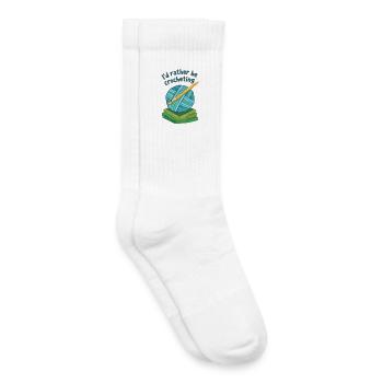 Je préférerais crocheter du fil crochet drôle de crochet pour amateurs - Chaussettes de tennis bio enfant - blanc - Droite