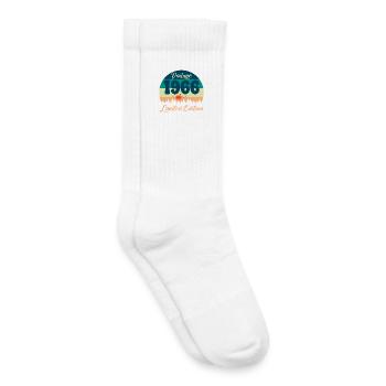 60e Anniversaire 60 ans 1966 Cadeau Vintage Rétro - Chaussettes de tennis bio enfant - blanc - Droite