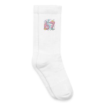 67 Pâques - Chaussettes de tennis bio enfant - blanc - Droite