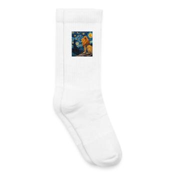 Lion Van Gogh - Kids Tennis Socks - white - Right