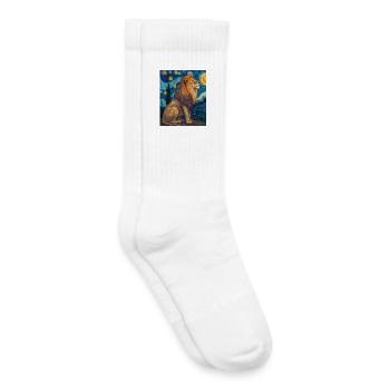 Lion Van Gogh - Kids Tennis Socks - white - Right