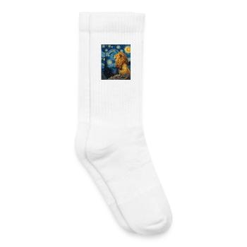 Lion Van Gogh - Kids Tennis Socks - white - Right