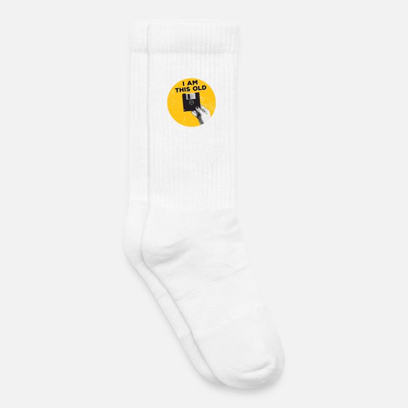 I am this old floppy disk 80s retro - Kids Tennis Socks - white