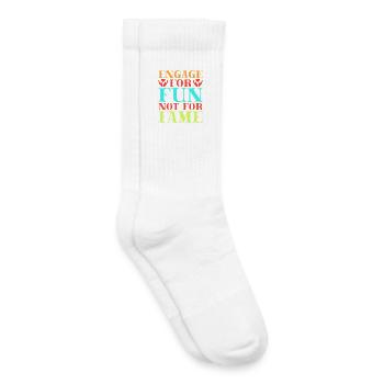 Social Worker Quote Fun Not For Fame Social Work - Kids Tennis Socks - white - Right