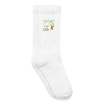 Minz-Schokoladen-Chip-Geschmack Waffelkegel Minze - Kinder Tennissocken - Weiß - Rechts