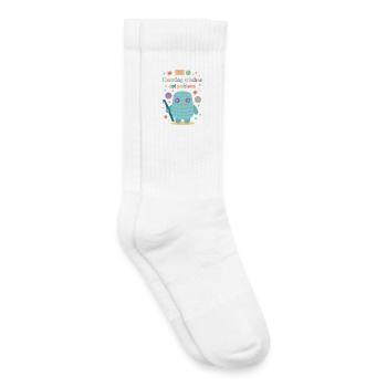 Counting Stitches Not Problems Funny Crochet Lover - Kids Tennis Socks - white - Right