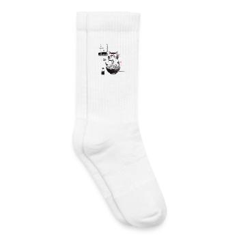 Fuji Ramen Cat - Chaussettes de tennis bio enfant - blanc - Droite