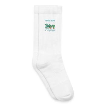 Ce garçon adore les plantes Amoureux des plantes - Chaussettes de tennis bio enfant - blanc - Droite