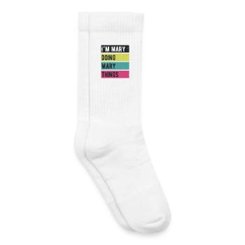 I’m Mary Doing Mary Things Retro Colors - Kids Tennis Socks - white - Right