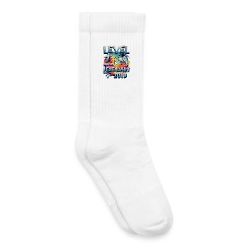 Level 7 Jahre Freigeschaltet seit 2019 Geburtstag - Kinder Tennissocken - Weiß - Rechts
