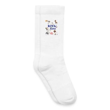 Kita Kind Tierfreunde bunte Tierwelt - Kinder Tennissocken - Weiß - Rechts