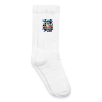 Level 16 years Unlocked since 2010 Birthday - Kids Tennis Socks - white - Right