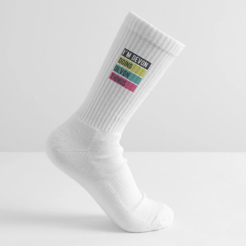 I’m Devon Doing Devon Things Retro Colors Kids Tennis Socks