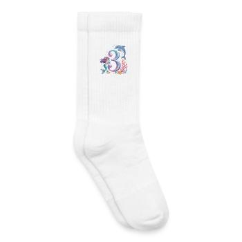 Mermaid 3rd Birthday 3 Years - Kids Tennis Socks - white - Right