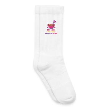 Nur ein Mädchen, das Ramen und koreanische K-Pop-Musik liebt - Kinder Tennissocken - Weiß - Rechts