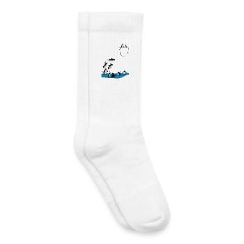 Pinguin Sprung ins Wasser Pocket Design - Kinder Tennissocken - Weiß - Rechts